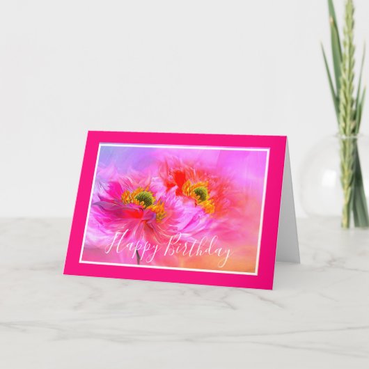 Bloemrijke fantasie aangepaste kaart (Voorkant)