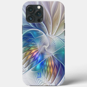 Bloemrijke fantasie, abstract fractioneel bloemmon Case-Mate iPhone case