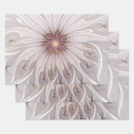 Bloemrijke fantasie, abstracte moderne pastelbloem inpakpapier vel