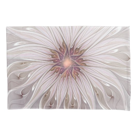 Bloemrijke fantasie, abstracte moderne pastelbloem kussensloop (Voorkant)