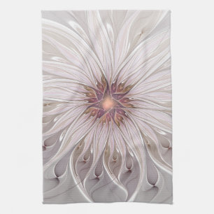 Bloemrijke fantasie, abstracte moderne pastelbloem theedoek