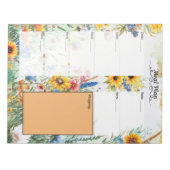 Bloemrijke Fantasie Blanco 7 Dagen Maaltijdplanner Notitieblok (Voorkant)