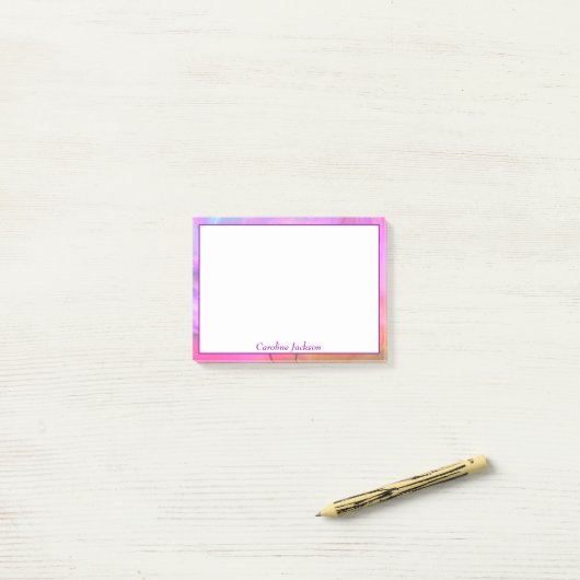 Bloemrijke fantasie gepersonaliseerd post-it® notes (Op bureau)