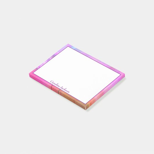 Bloemrijke fantasie gepersonaliseerd post-it® notes (Schuin)