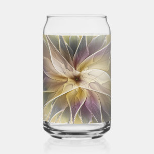 Bloemrijke Fantasie Goud Aubergine Abstracte Fract Blikvorm Glas