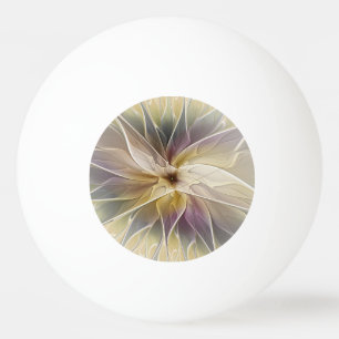 Bloemrijke Fantasie Goud Aubergine Abstracte Fract Pingpongbal