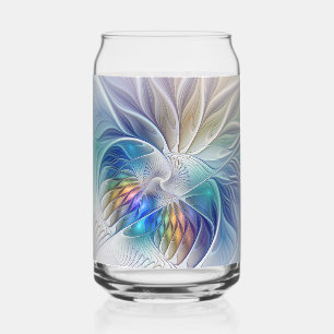 Bloemrijke fantasie, kleurrijke abstracte fractale blikvorm glas