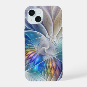 Bloemrijke fantasie, kleurrijke abstracte fractale iPhone 15 case