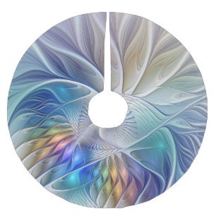 Bloemrijke fantasie, kleurrijke abstracte fractale kerstboom rok