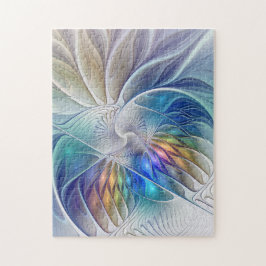 Bloemrijke fantasie, kleurrijke abstracte fractale legpuzzel