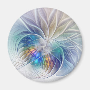 Bloemrijke fantasie, kleurrijke abstracte fractale magneet