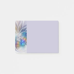 Bloemrijke fantasie, kleurrijke abstracte fractale post-it® notes