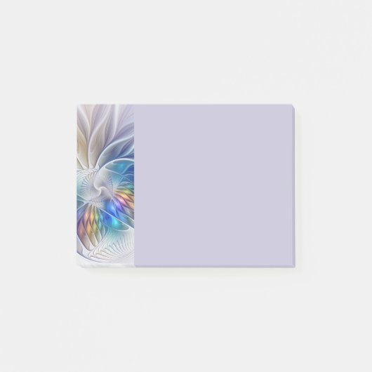 Bloemrijke fantasie, kleurrijke abstracte fractale post-it® notes (Voorkant)