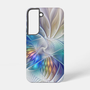 Bloemrijke fantasie, kleurrijke abstracte fractale samsung galaxy hoesje