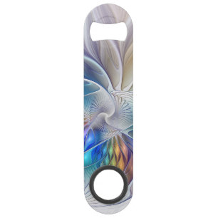 Bloemrijke fantasie, kleurrijke abstracte fractale speed flessenopener