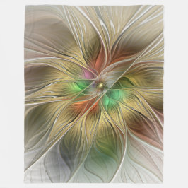 Bloemrijke fantasie met gouden moderne abstracte f fleece deken