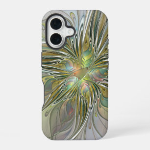 Bloemrijke Fantasie Moderne Fractale Kunst Bloem M iPhone 16 Hoesje
