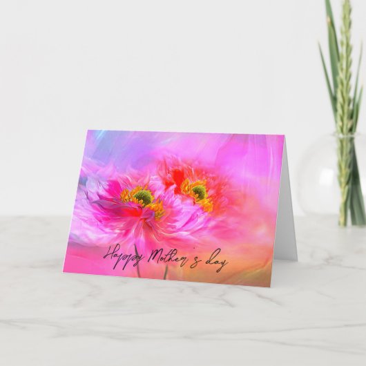 Bloemrijke fantasie Moederdag Kaart (Voorkant)