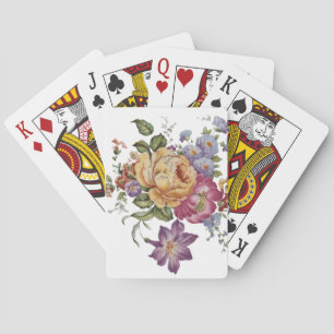Bloemrijke fantasie pokerkaarten