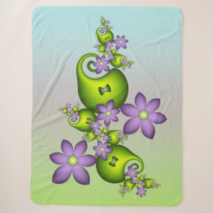 Bloemrijke Fantasie Sering Bloemen Groene Vormen F Sherpa Deken