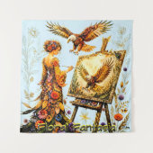 Bloemrijke Fantasie Wandkleed (Voorkant)