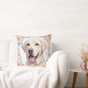 Bloemrijke Fantasievolle Labrador Retriever Illust Kussen