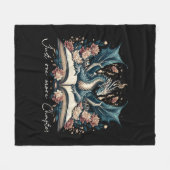 Bloemrijke Fantasy Boek Draak Fleece Deken (Voorkant (Horizontaal))