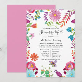 Bloemrijke Fiesta Bruiloft of Baby Shower per Post Kaart