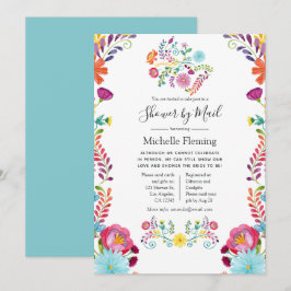 Bloemrijke Fiesta Bruiloft of Baby Shower per Post Kaart