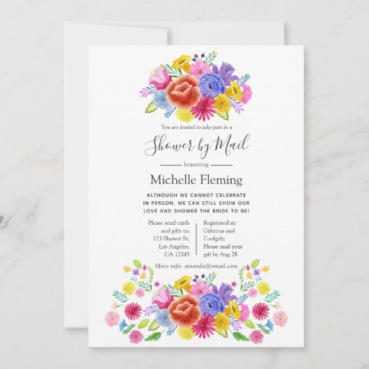 Bloemrijke Fiesta Bruiloft of Baby Shower per Post Kaart (Voorkant)