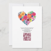 Bloemrijke Fiesta QR Code RSVP Huwelijk Kaart (Achterkant)