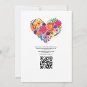 Bloemrijke Fiesta QR Code RSVP Huwelijk Kaart (Achterkant)