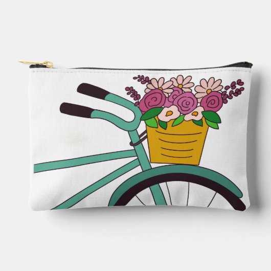 Bloemrijke fietstocht make-up/potloodzak etui (Voorkant)
