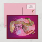 Bloemrijke Flamingo Briefkaart (Voorkant / Achterkant)