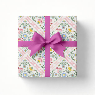 Bloemrijke Folk Baby Shower Cadeauverpakking Cadeaupapier