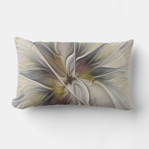 Bloemrijke Fractal, Fantasie Bloem met Aardetinten Buitenkussen