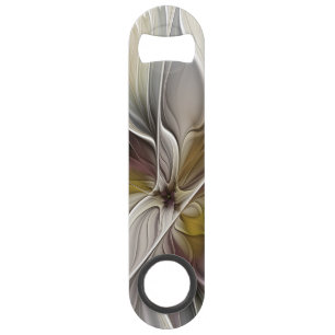 Bloemrijke Fractal, Fantasie Bloem met Aardetinten Speed Flessenopener