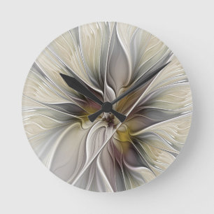 Bloemrijke fractal, fantasiebloem met aardetinten ronde klok