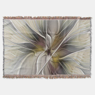 Bloemrijke Fractal, Fantasiebloem met Aardtinten Deken