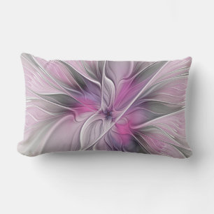 Bloemrijke Fractale Moderne Abstracte Bloem Roze G Buitenkussen