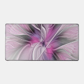 Bloemrijke Fractale Moderne Abstracte Bloem Roze G Bureaumat (Voorkant)