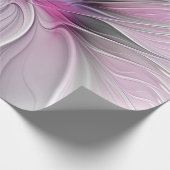 Bloemrijke Fractale Moderne Abstracte Bloem Roze G Cadeaupapier (Hoek)