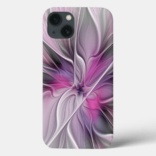 Bloemrijke Fractale Moderne Abstracte Bloem Roze G iPhone 13 Hoesje
