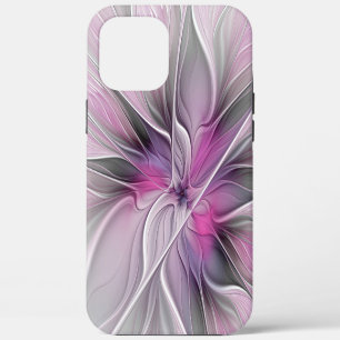 Bloemrijke Fractale Moderne Abstracte Bloem Roze G iPhone 12 Pro Max Hoesje