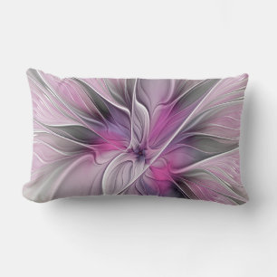 Bloemrijke Fractale Moderne Abstracte Bloem Roze G Kussen