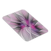 Bloemrijke Fractale Moderne Abstracte Bloem Roze G Magneet (Rechterzijde)