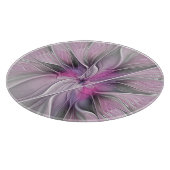 Bloemrijke Fractale Moderne Abstracte Bloem Roze G Snijplank (Hoek)