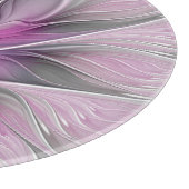 Bloemrijke Fractale Moderne Abstracte Bloem Roze G Snijplank (Hoek)