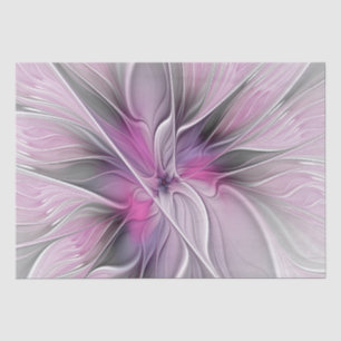 Bloemrijke Fractale Moderne Abstracte Bloem Roze G Tissuepapier