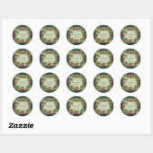 Bloemrijke frambozenjam ronde sticker (Vel)